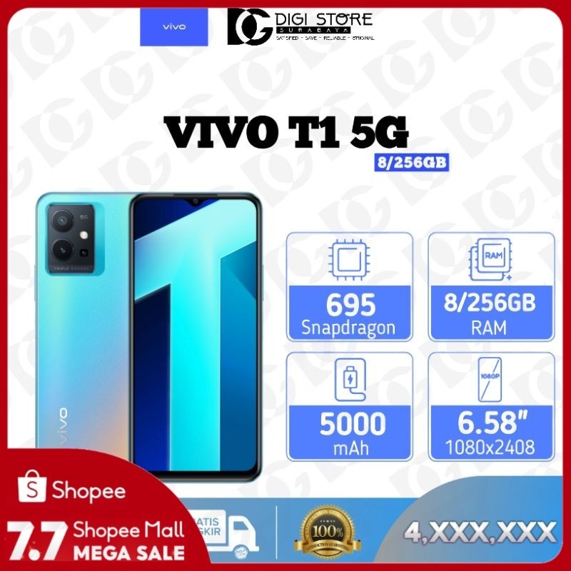 VIVO T1 5G 8/256GB NEW GARANSI RESMI VIVO INDONESIA BEST SELLER TERMURAH