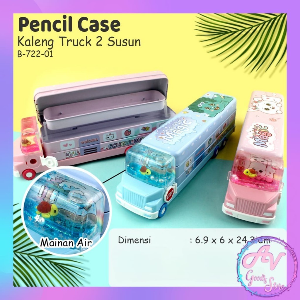 

KOTAK PENSIL KALENG SUSUN TRUCK + MAINAN AIR XLJ B722-01 / TEMPAT PENSIL KALENG KARAKTER FANCY