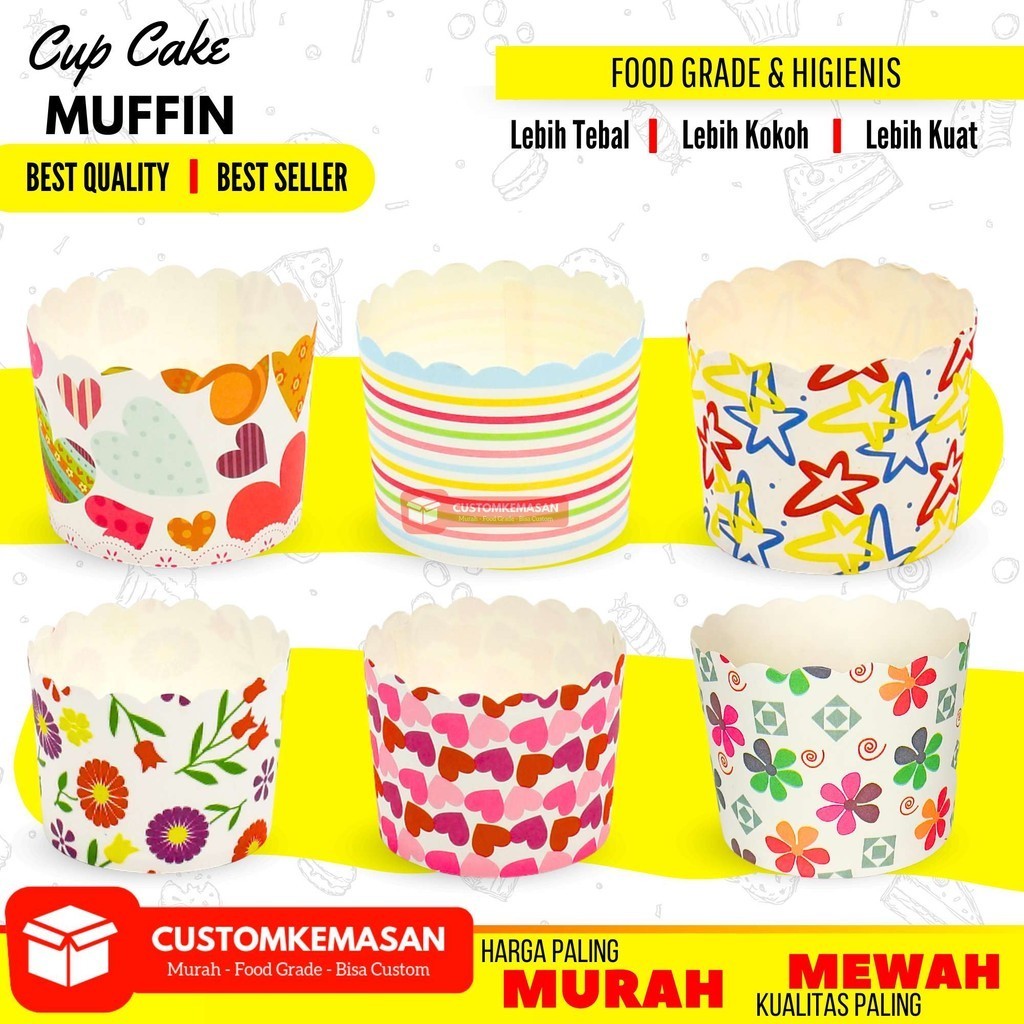 Cup Muffin, Cup Cupcake, Kertas Muffin , Kertas Cupcake, Cetakan Kue, Wadah Cupcake