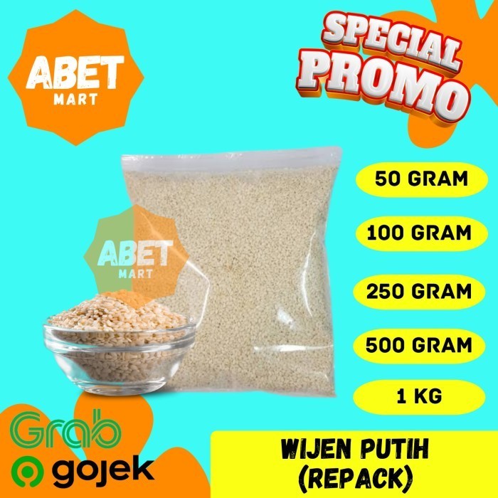 

Wijen Putih Kemasan 50Gr 100Gr 250Gr 500Gr 1Kg - White Sesame Mentah Import Repack Gram G