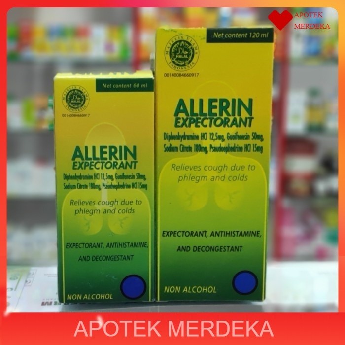 allerin expectorant sirup / obat batuk berdahak dan pilek