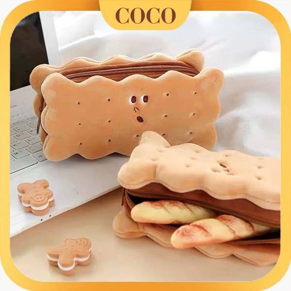 

Biscuit Pen Bag Tempat Pensil Biskuit Lucu Kotak Pensil Cracker Tas Alat Tulis Sandwich