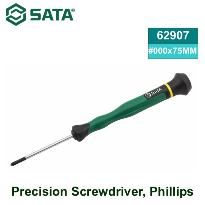 SATA 62907 Obeng Mikro Plus Magnet PH000 x 75 mm Precision Screwdriver Phillips PH 000
