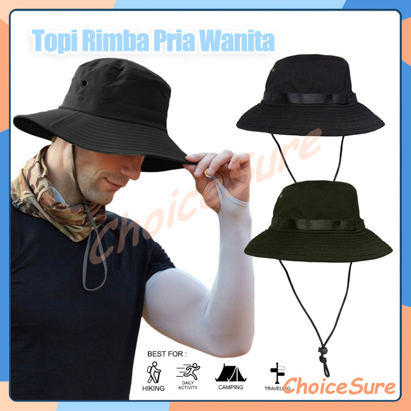 Topi Rimba Pria Wanita / Topi Gunung Rimba Polos Premium / Topi Rimba Gunung Tactical Polos