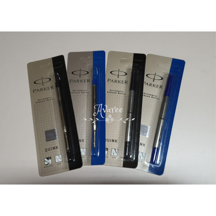 

promo ✨ -Refill Isi Ulang Pulpen Parker Uk. Medium Black / Blue Orinal - Rollerball 0.7m, Hitam