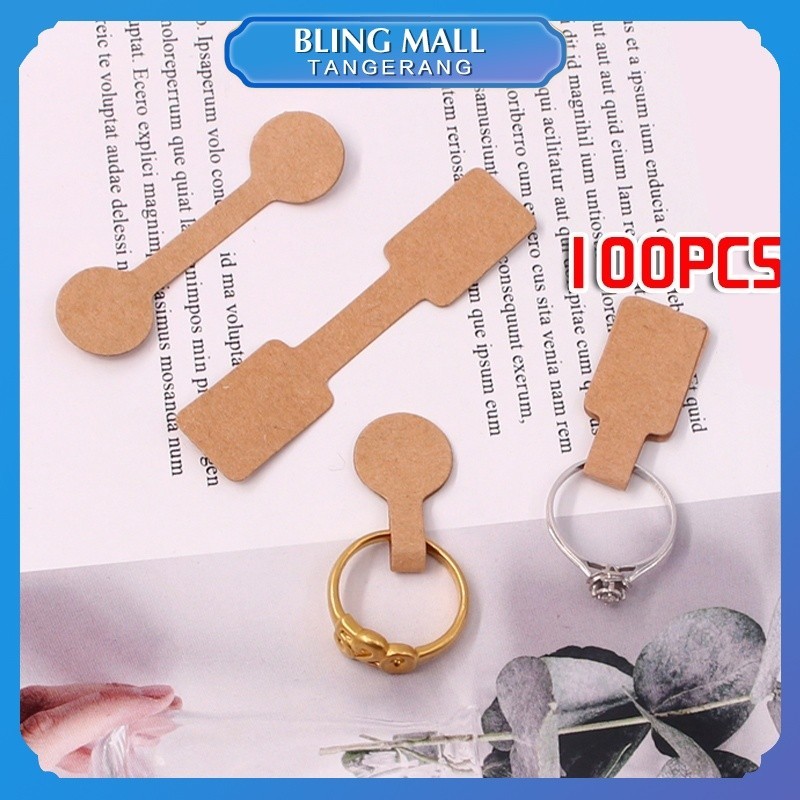 

100 Buah label cincin tag gantung label aksesoris Label Perhiasan Gantung label kalung 1.2*6CM