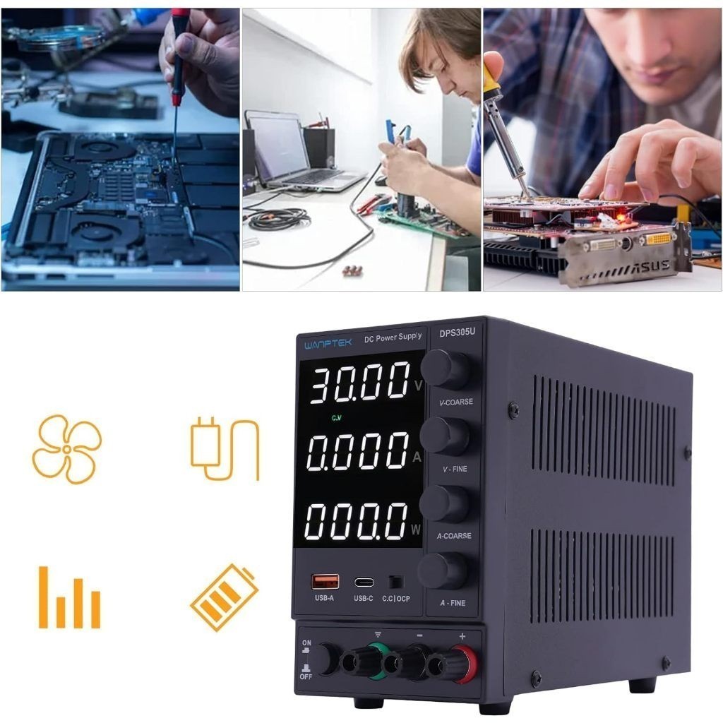 Adjustable Power Supply DC Regulated Digital Voltage 30 V 5 A