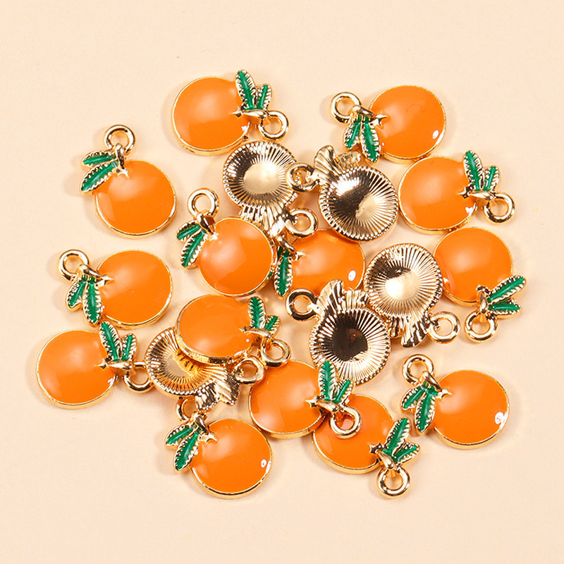 

10Pcs Enamel Orange Charms for Earrings Pendants Necklaces Fruit Tangerine Charms Handmade DIY Jewelry Making Accessories