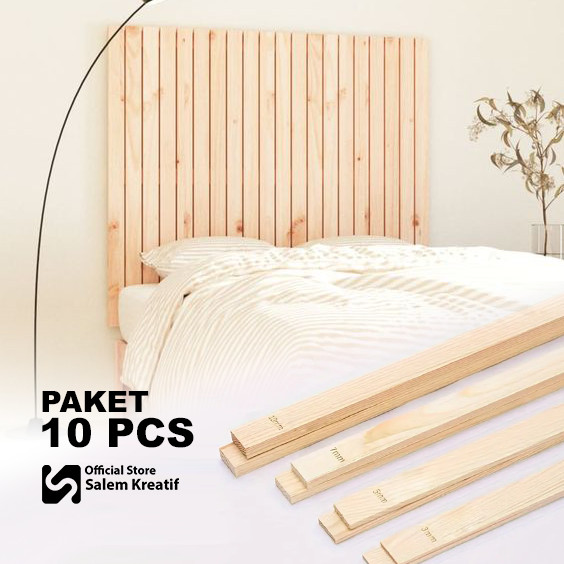 10PCS Wall Batten Wall Molding Wall Moulding Lis Kayu Pinus Jati Belanda Dinding Profil Kayu Wall Pa