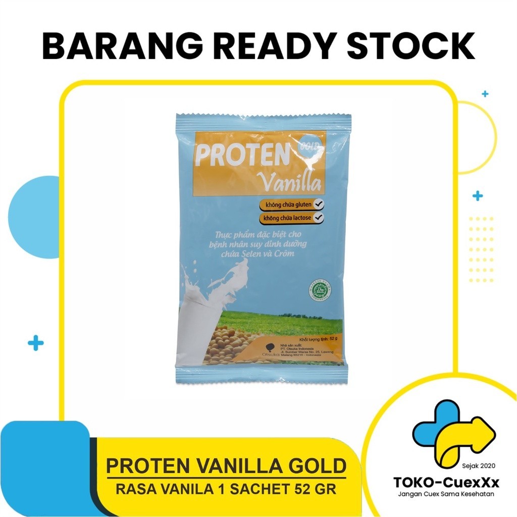 

Proten Gold Susu Tinggi Protein Rasa Vanila 1 Sachet Isi 50 Gram