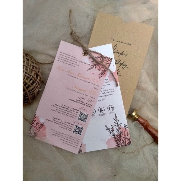 PROMO GILA UNDANGAN PERNIKAHAN UNIK AMPLOP MINI MURAH RUSTIK KEKINIAN