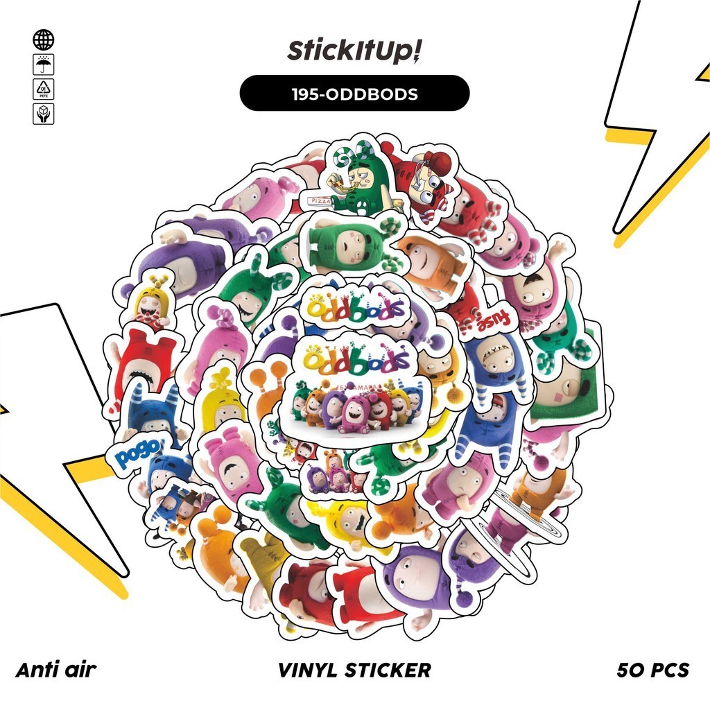 

COD✨ 50 Pcs Stiker Pack Graffiti Motif Kartun oddbods Lucu Lucu Aesthetic Vynil Waterproof untuk Freebies Sticker Buku Journal Casing HP Laptop