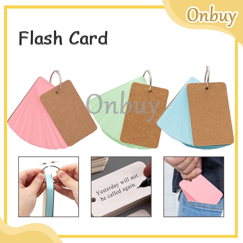 

Flash Card Ring Notes Ring Memo Ring Kosong Kartu Belajar Sticky Notes Belajar