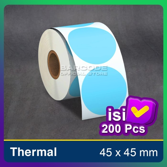 

Label Stiker Termal 45x45mm / 45 x 45 / 45x45 mm Biru (1 Slop) -TMA56