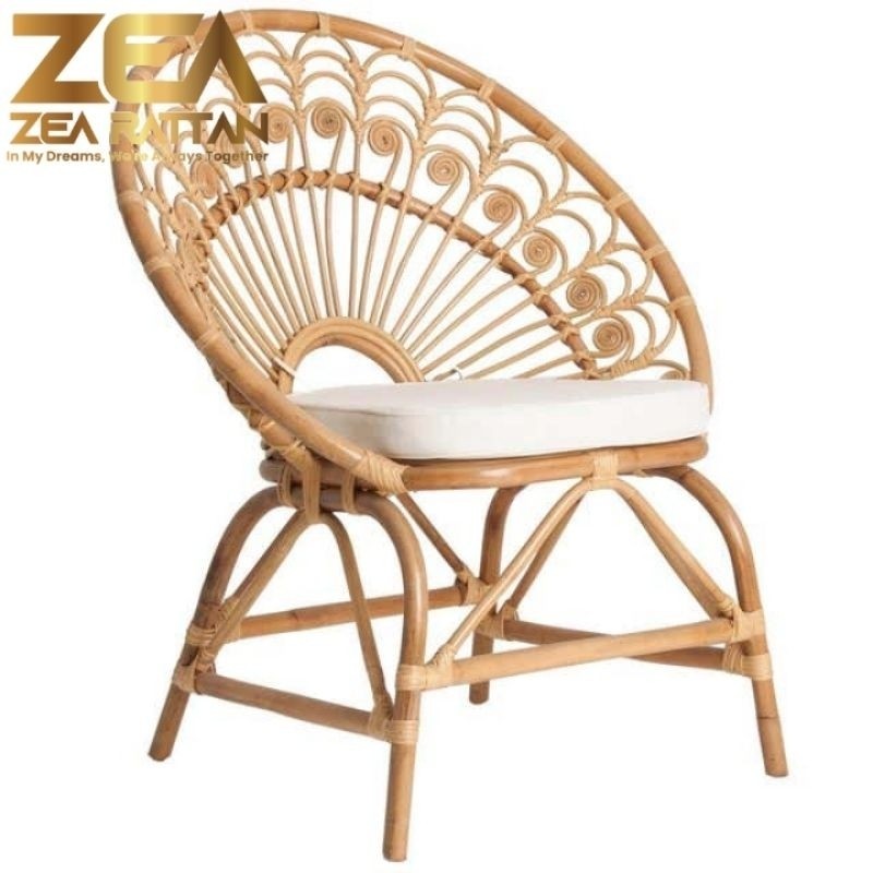 Kursi Teras Berlengan Anak-Anak Merak Rotan Alami Natural Murah Minimalis High Quality