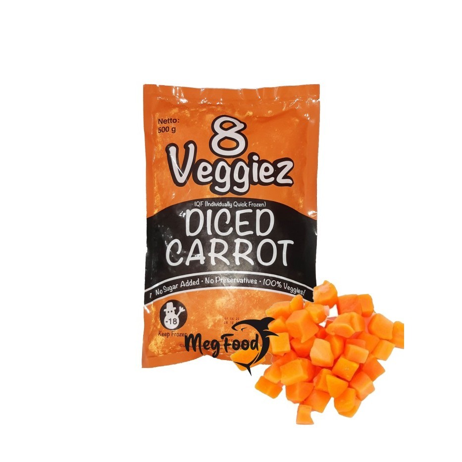 

Diced Carrot 8 Veggiez 500 Gr Wortel Beku IQF