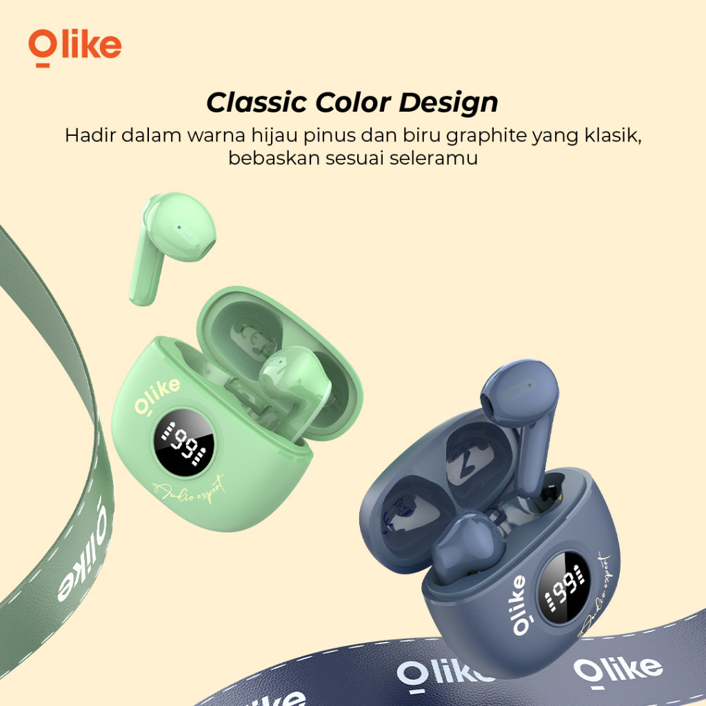 Olike TWS T121 Headset Bluetooth Wireless LCD Digital Airbuds TWS Olike 5.3 Original