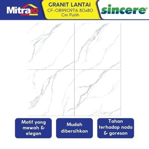 Sincere Granit CF-OB9909TA 80x80 Cm (1.92 meter) Glazed Putih