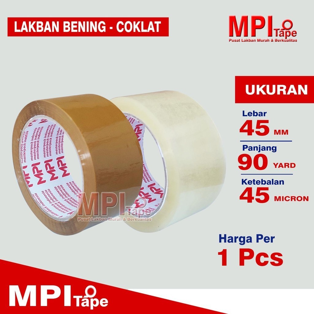 

Lakban Bening - Cokelat Uk 45 mm x 90 Yard - Lakban Packing - MPI