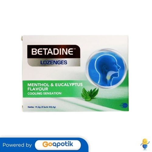 

Betadine Lozenges Menthol & Eucalyptus Flavour 2.4 Gram Box 8 Lozenges