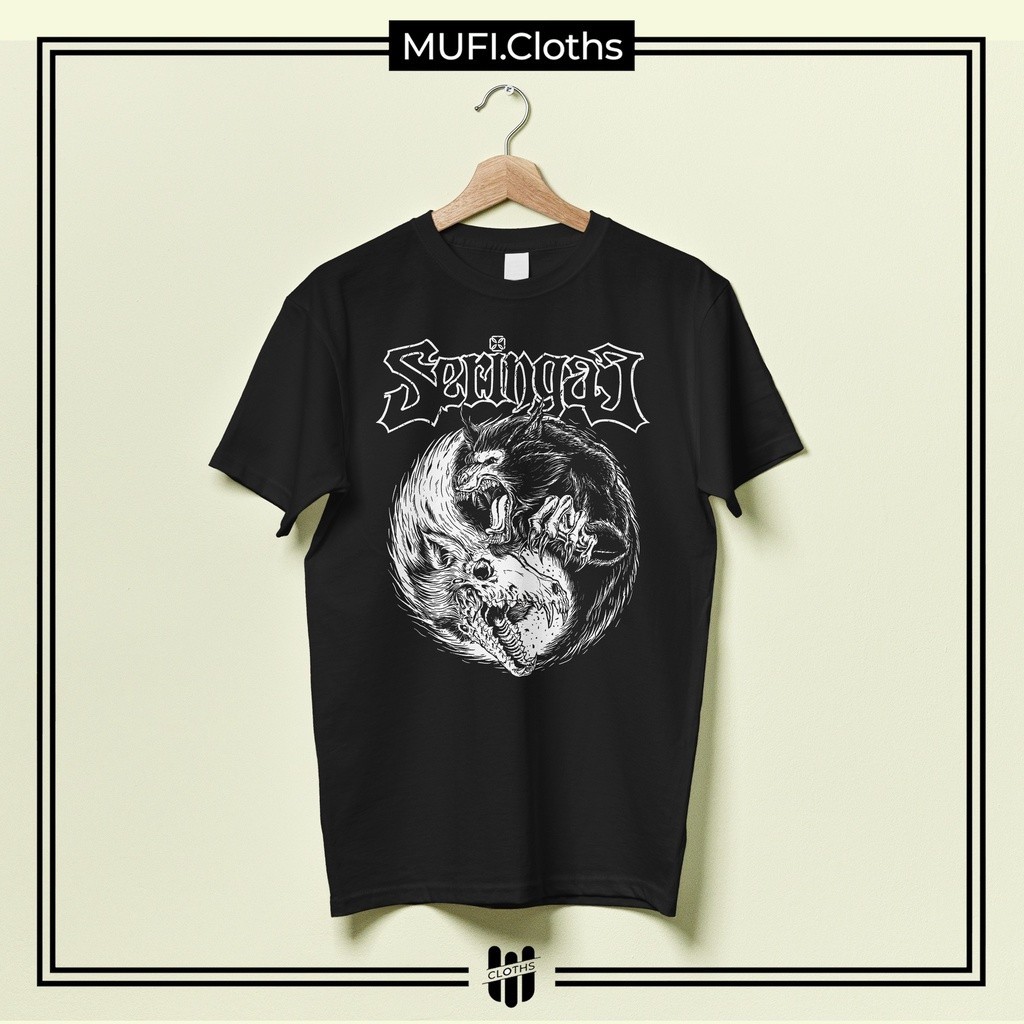 【COD】 Kaos Band SERINGAI V.1 Serigala Militia | Kaos Metal Premium KAOS