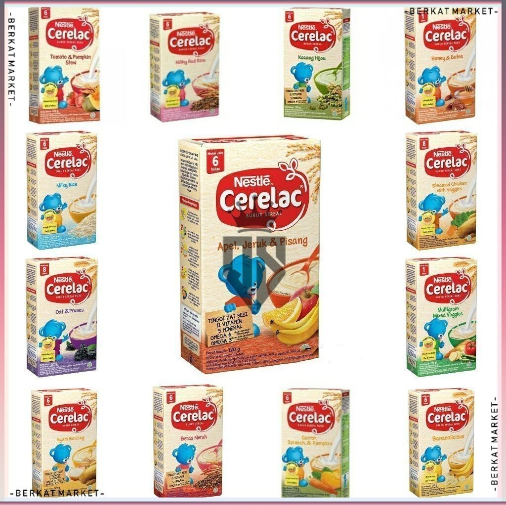 Cerelac Bubur Bayi Instan Instant 6 Bulan 6+ 7+ 8+ 9+12+ 4 8 7 9 Nestle Tim Beras Merah Kacang Hijau