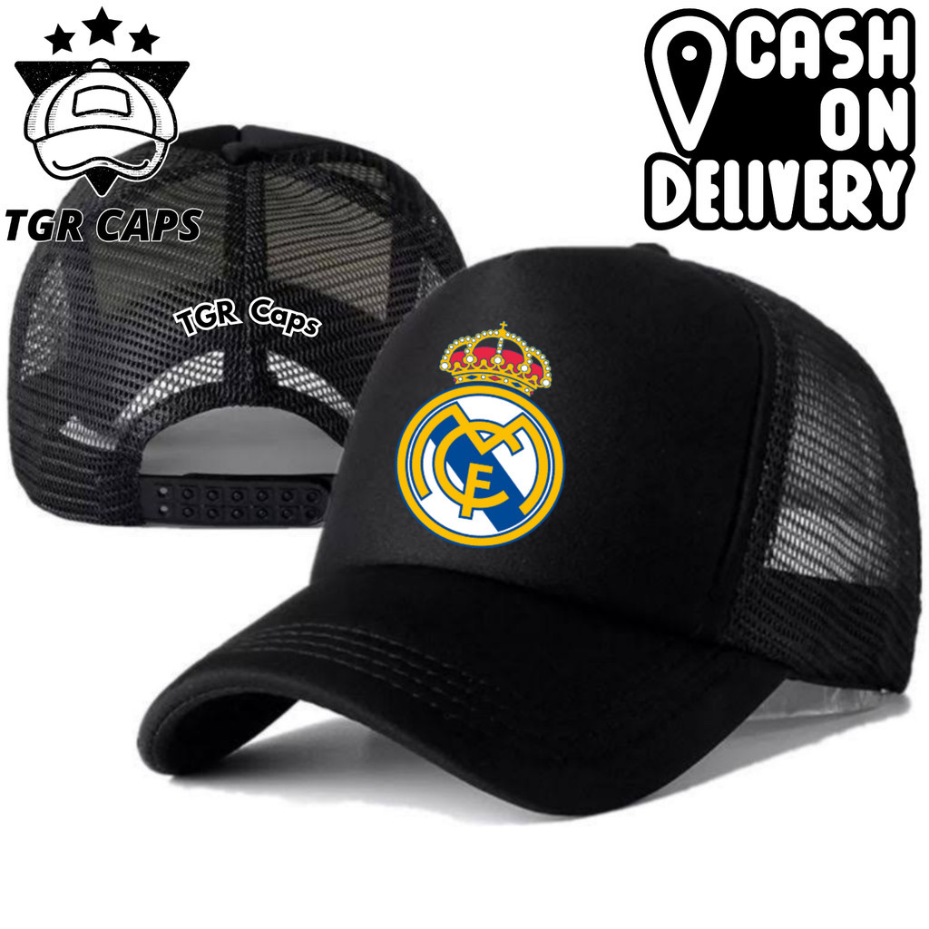 TGR Caps Topi Trucker REAL MADRID - Topi Distro REAL MADRID Logo - Topi REAL MADRID Premium - Topi P