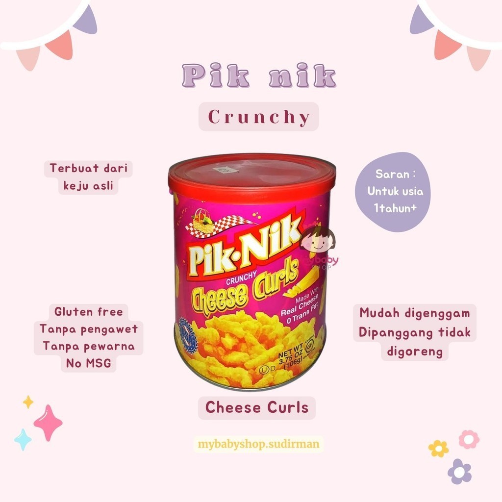 

Pik Nik Cruncy Cheese Curls - Cemilan Sehat - Cemilan anak 1tahun+