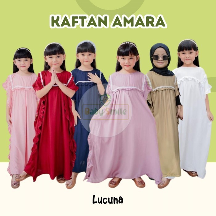 promo ✨ -Kaftan Anak Amara Lucuna Junior Mix rna Size 2-10 Tahun - lilac, 8tahun