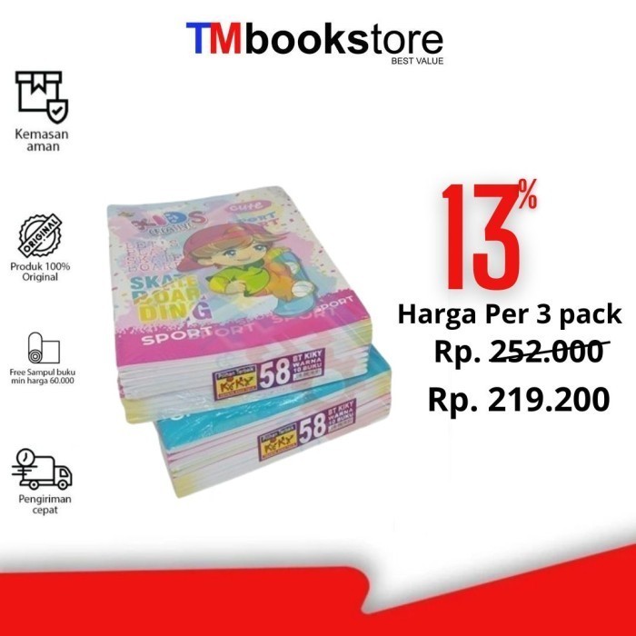 

BUKU TULIS 58 PACK AA622101 KIKY ( ISI 3 PACK) TMBOOKSTORE