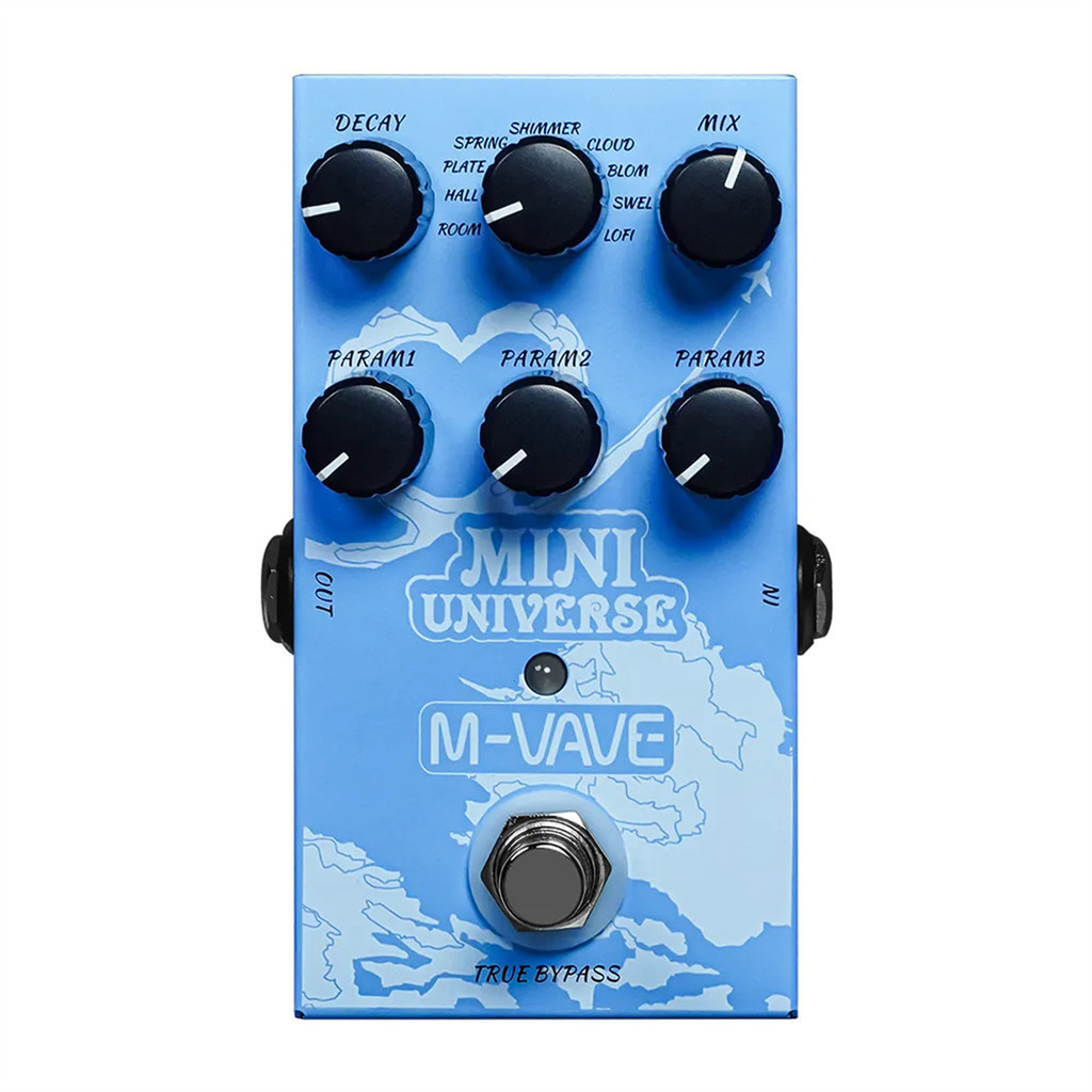 M-VAVE Guitar Effect Pedal Mini Universe Digital Reverb Pedal 9 Reverb Effects Room/Shimmer/Lofi/Spr