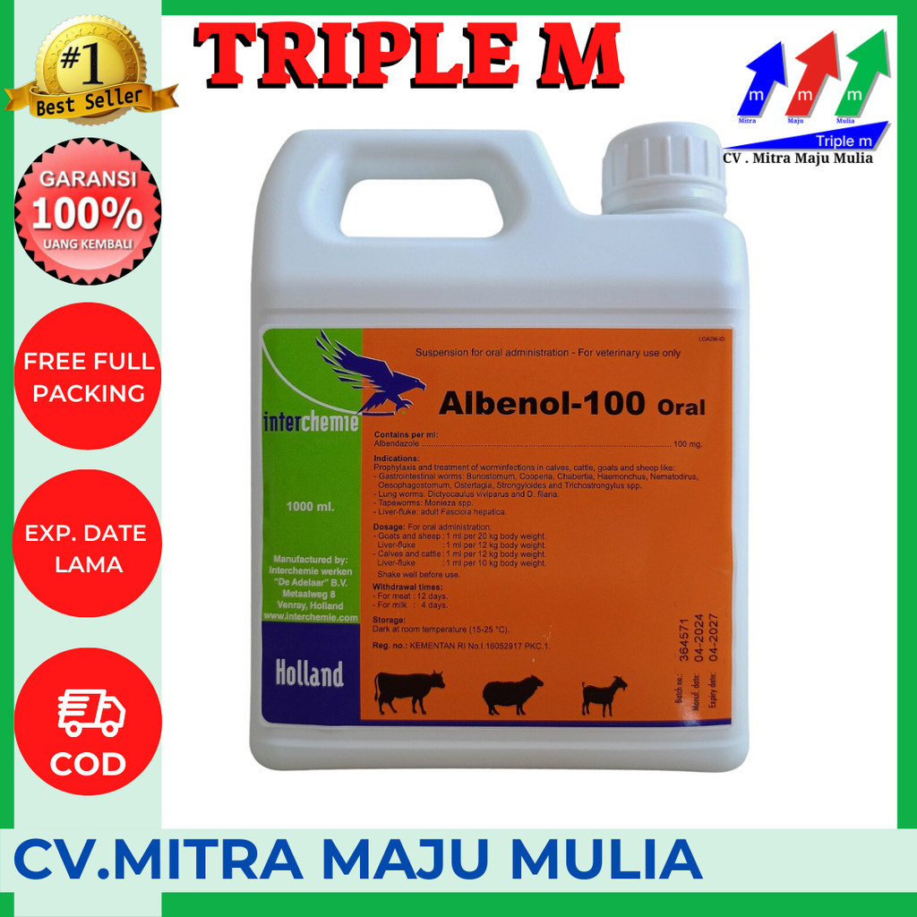 Albenol 100 Oral Albenol ORAL  Obat Cacing 1 liter 3M