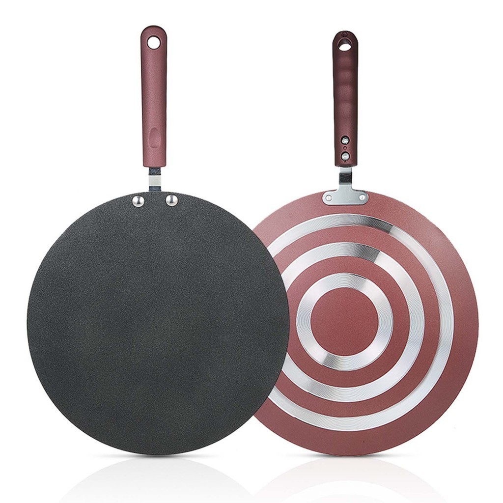 Pancake Pan Crepe Maker Flat Pan Griddle Pan with Spreader & Spatula Crepe Maker Griddle