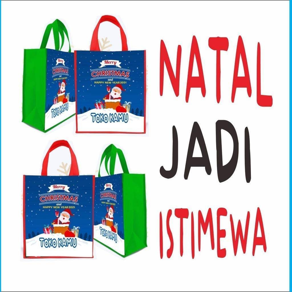 

JAYAPRINT - Tas Natal Custom Tas Souvenir Goodie Bag Natal Free Desain