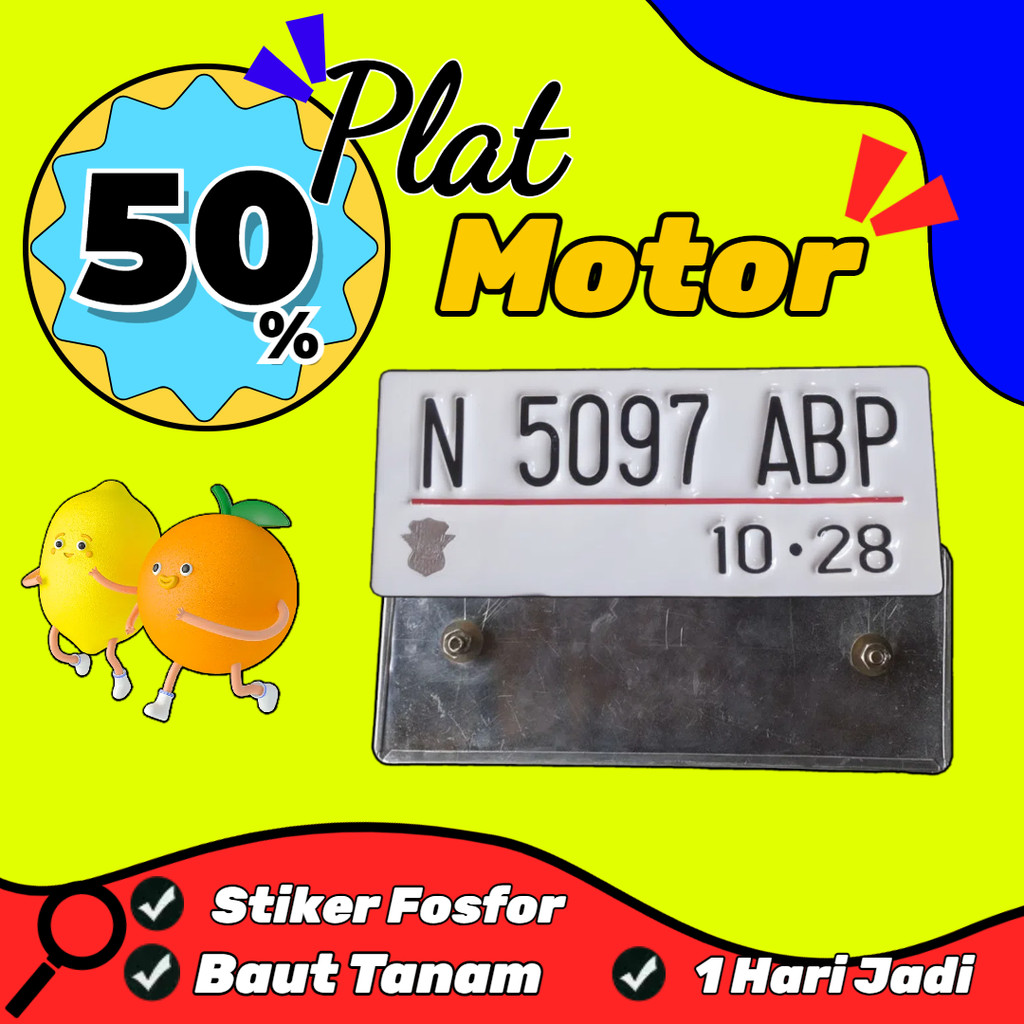 PLAT NOMOR MOTOR WARNA PUTIH//PLAT NOMOR BAUT TANAM