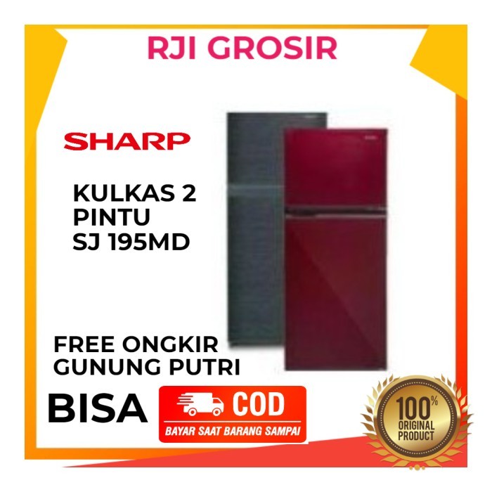 KULKAS SHARP SJ 195 MD LEMARI ES 2 PINTU SJ195MD SJ 195MD