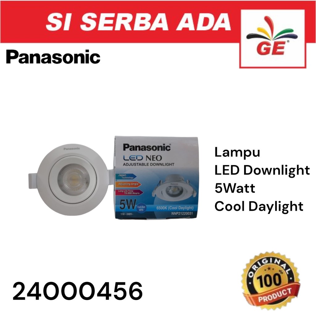 PANASONIC Lampu Led Adjustable Down Light 5watt 24000456