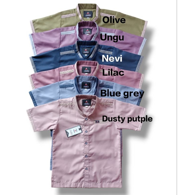 AMEENAH Kemeja koko couple Ayah Anak 0-12 THN Dusty purple