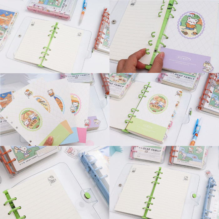 

MilL Notebook Ring Motif Bear Family Diary Kancing Binder Ring 48K - 7167