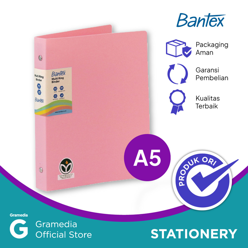 

Bantex Trendy A5 Binder 20 3524 74 Musky Pink Co
