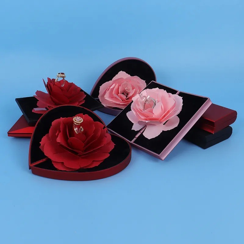 BOX CINCIN RING BOX NIKAH LAMARAN KOTAK CINCIN BUNGA MAWAR DIPUTAR / TEMPAT KOTAK CINCIN / PROMISE R