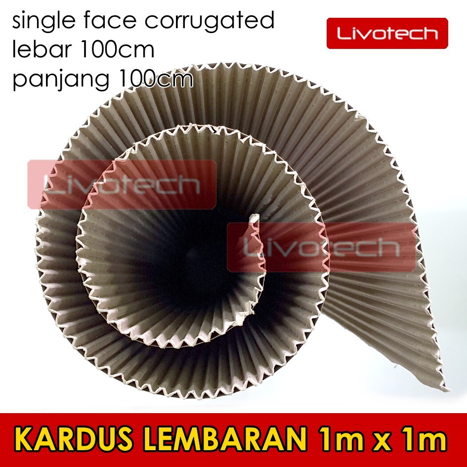 

Kardus Lembaran Single Face 100cm x 100 cm Polos Corrugated Kraft 1m x 1m Karton Gelombang Dos
