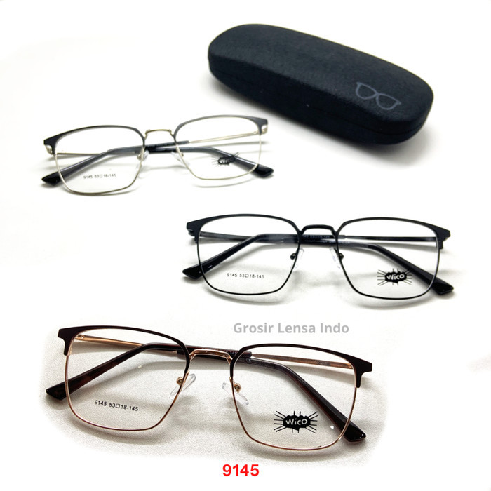 FRAME KACAMATA PRIA / WANITA ORIGINAL WICO 9145 Lebar Frame 139 Size 53 Bridge 18 Full Frame