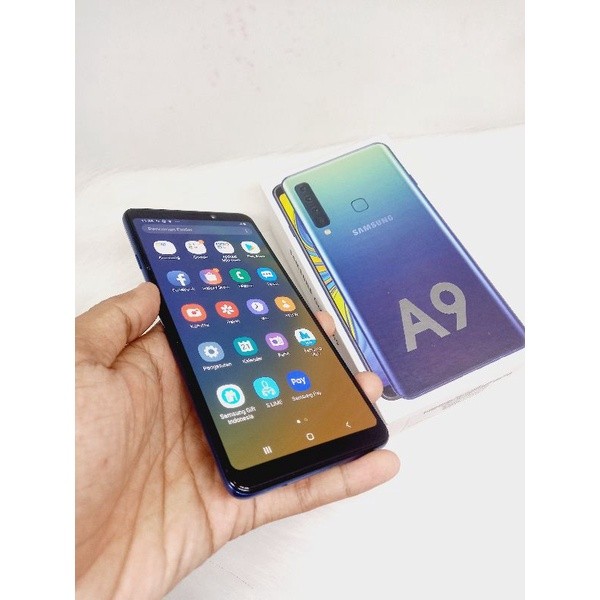samsung a9 2018 ram6 128gb lengkap second seken bekas murah siap pakai ready