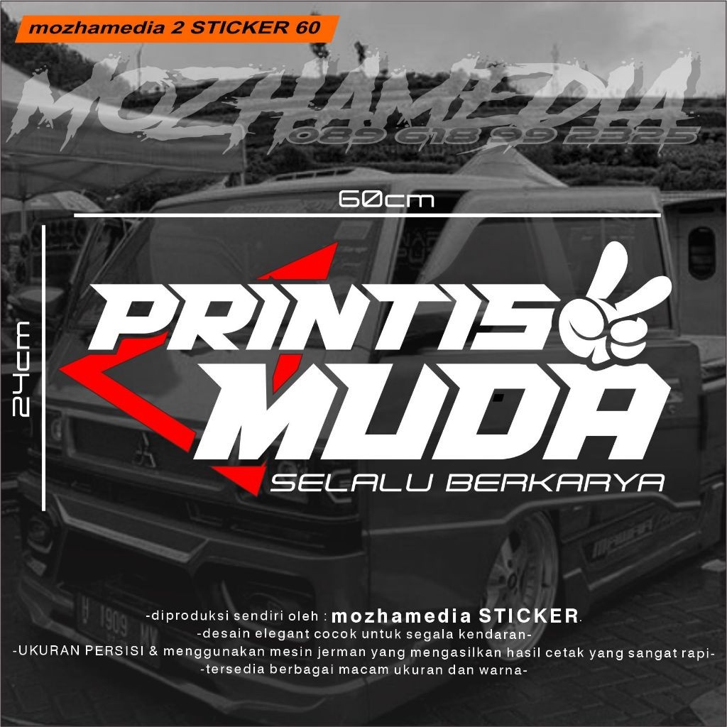 sticker kaca perintis muda keren bosm muda