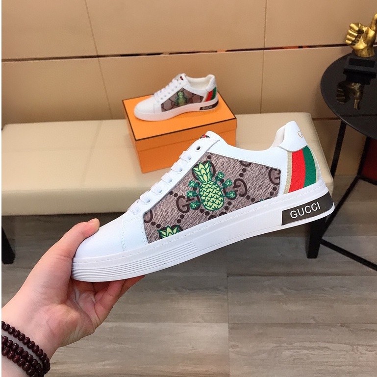 Gucci Luxurious Minimalism Fashion Men Casual Shoes Sneakers Pineapple Gucci Logo