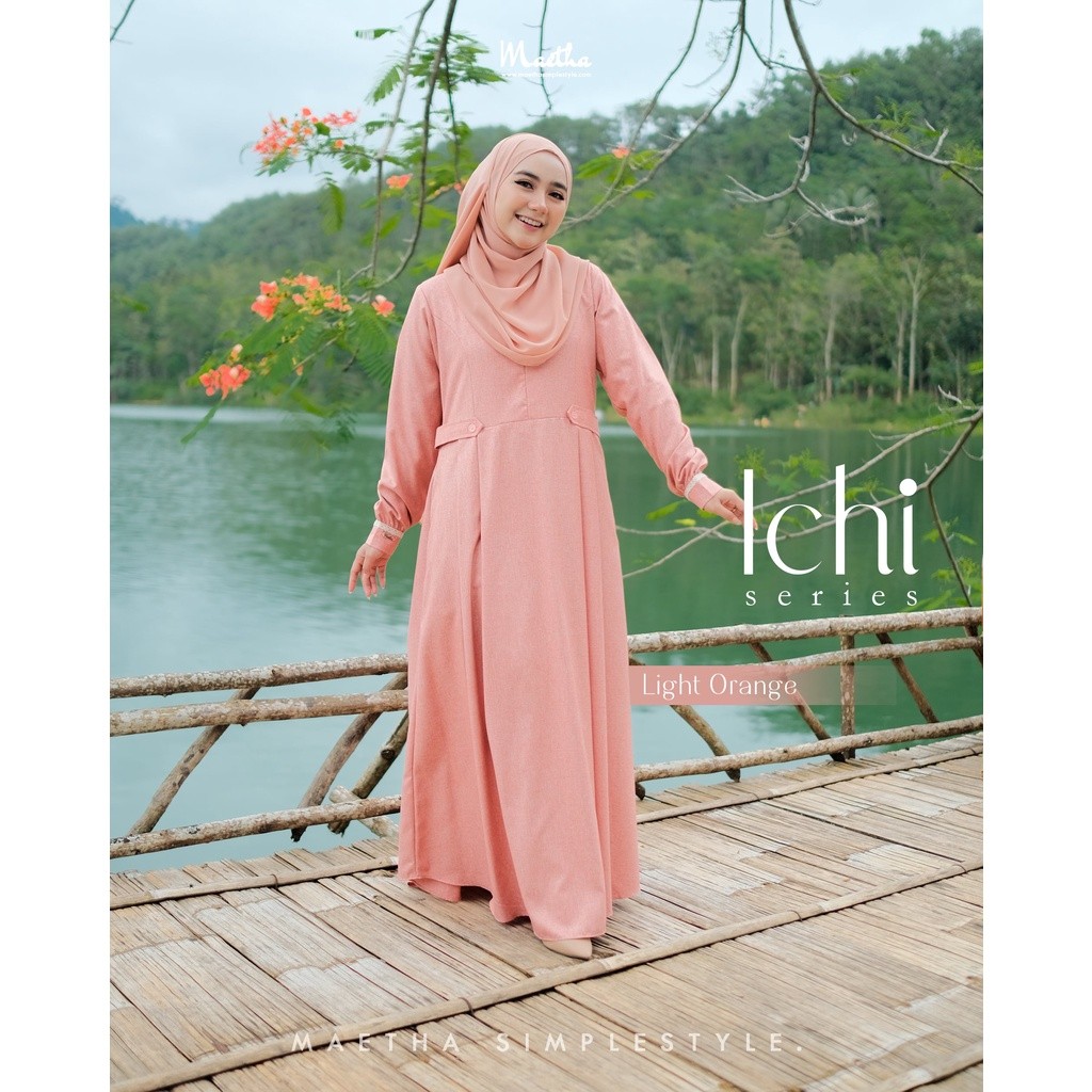 Ichi Series Gamis Dewasa Light Orange Polos