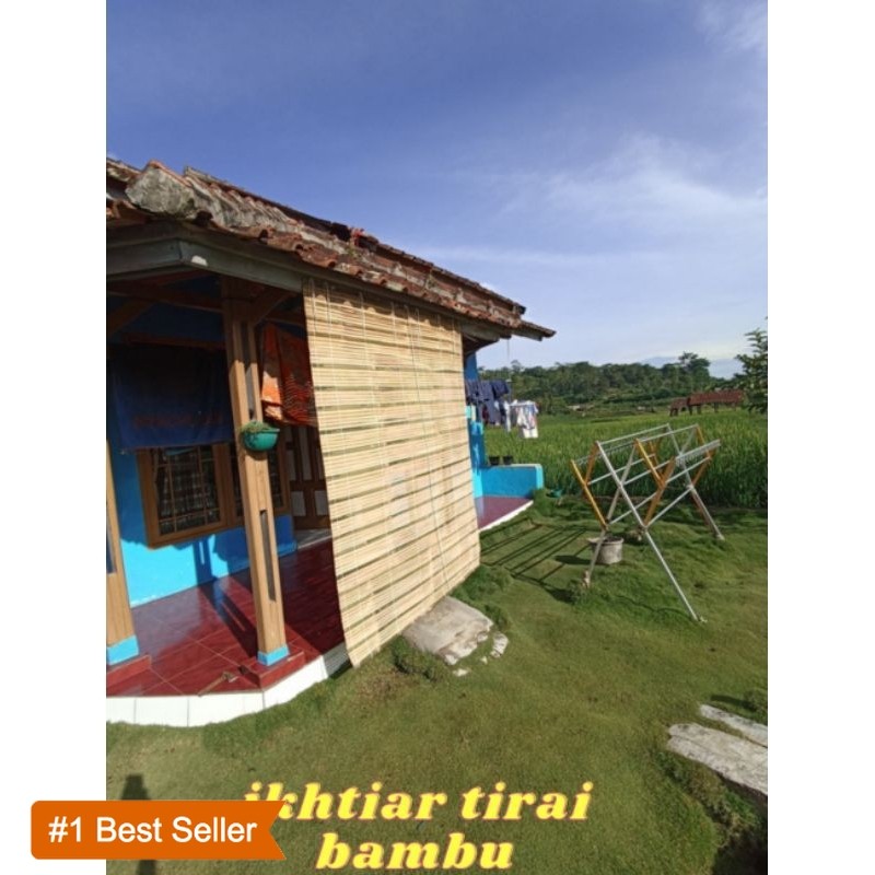 tirai bambu gulung  luar rumah full fernis panghalang panas dan air hujan termurah