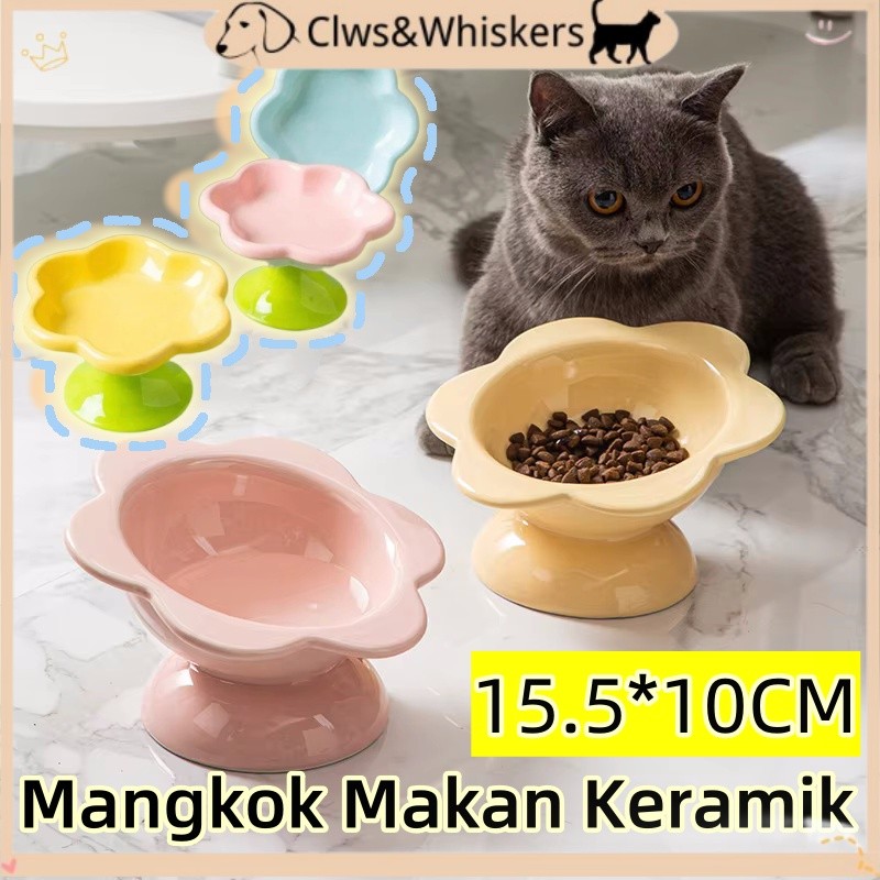15CM Mangkok Makan Keramik Kaki Tinggi Mangkuk Kucing Keramik  Tempat Makan Keramik Ada Kaki Untuk A