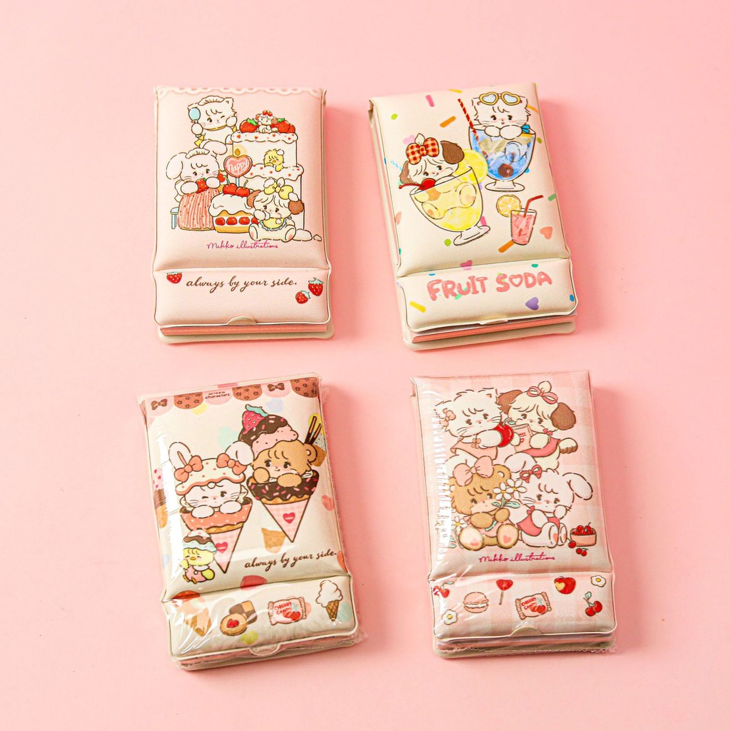 

Mikko Mini Notebook Mirror 2-in-1 Suit 80 Pages/Book Color Inner Page Student Handbook Notebook Stationery Wholesale